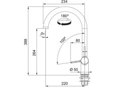 Dřezová baterie Franke FN 4089.901 Active New Matná černá