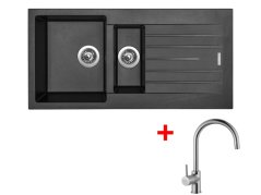 Set Sinks Perfecto 1000.1 Metalblack + Vitalia