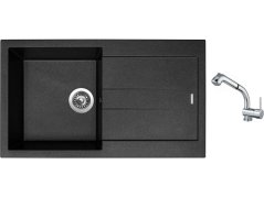 Set Sinks AMANDA 860 Metalblack + baterie Sinks MIX 3 S Chrom