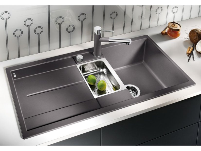 Granitový drez Blanco METRA 6 S antracit s excentrom