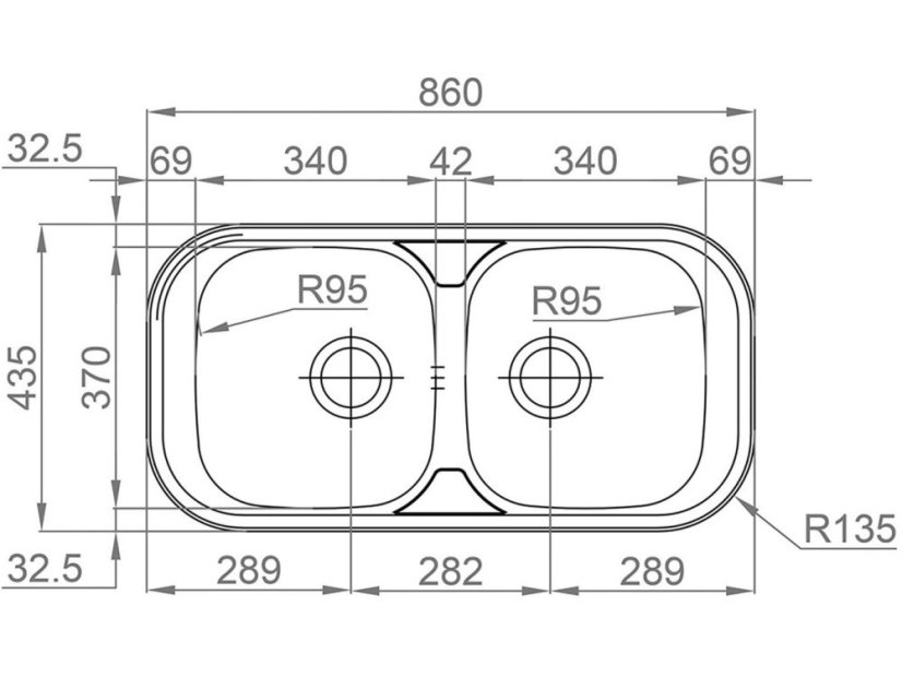 Nerezový drez Sinks SEVILLA 860 DUO V leštený