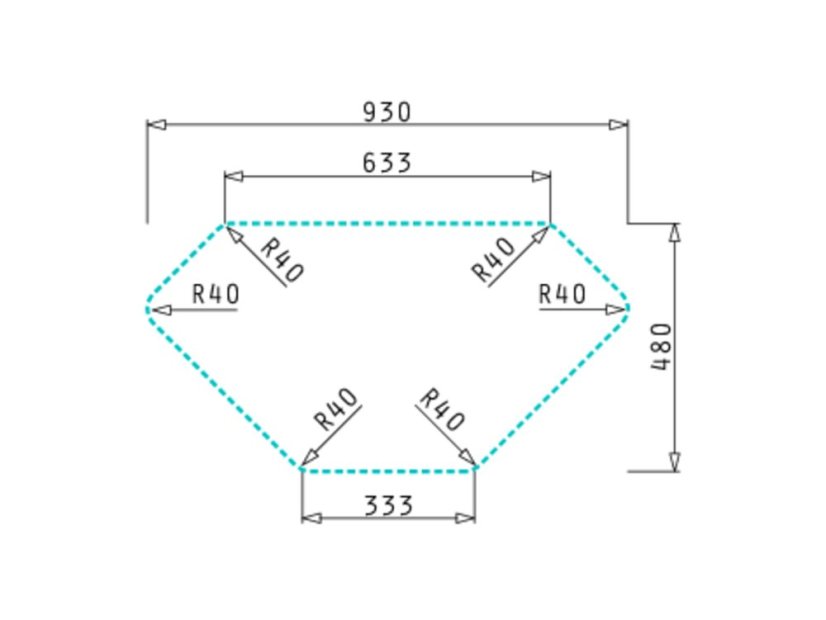 Kuchynský drez Pyramis Medusa Corner 1B 2D