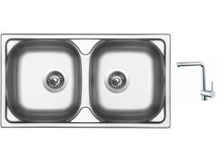 Set Sinks OKIO 780 DUO V leštěný + baterie Sinks MIX 3 chrom