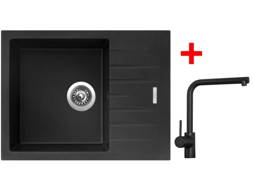 Sinks PERFECTO 650 Metalblack + Elka čierná matná