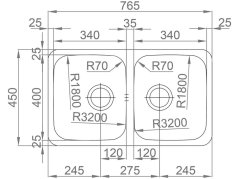 Nerezový drez Sinks DUO 765 V leštený