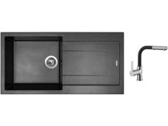 Set Sinks AMANDA 990 Metalblack + baterie Sinks ENIGMA S Metalblack