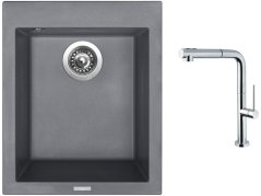 Set Sinks CUBE 410 Titanium + batéria Sinks SLIM S2 kartáčovaná