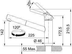 Drezová batéria Franke FC 3149.031 Orbit Chrom