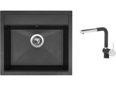 Set Sinks SOLO 560 Granblack + batéria Sinks MIX 3 P Granblack