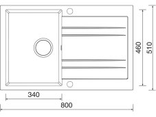 Granitový drez Sinks GRANDE 800 Metalblack