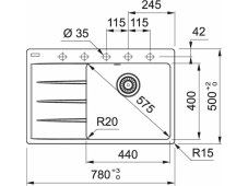 Granitový dřez Franke CNG 611-78 TL/7 Onyx