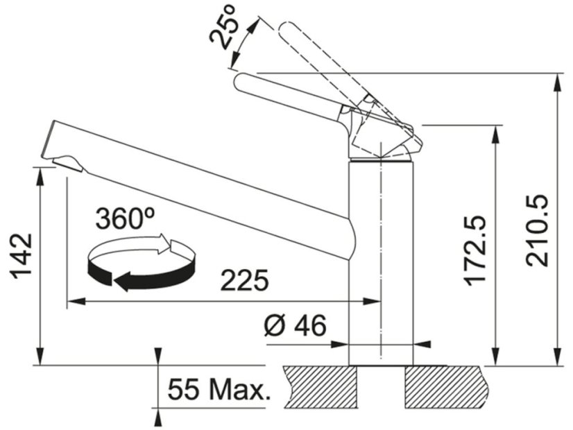 Dřezová baterie Franke FC 3148 Orbit Chrom
