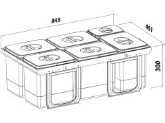 Odpadkový kôš Sinks JAZZ 900 5x15 l + 1x7 l