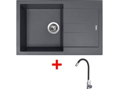 Set Sinks Amanda 780 Titanium + Elasta nerez/černá