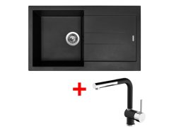 Set Sinks Amanda 860 Pureblack + Mix 3 P GR N6