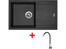 Sinks LINEA 780 Metalblack + Elasta nerez/čierna