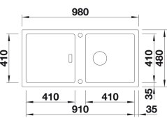 Granitový dřez Blanco ADON XL 6 S Silgranit perlově šedá