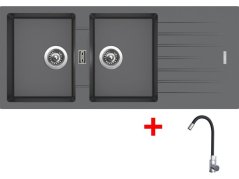 Set Sinks Perfecto 1160 Duo Titanium + Elasta nerez/černá