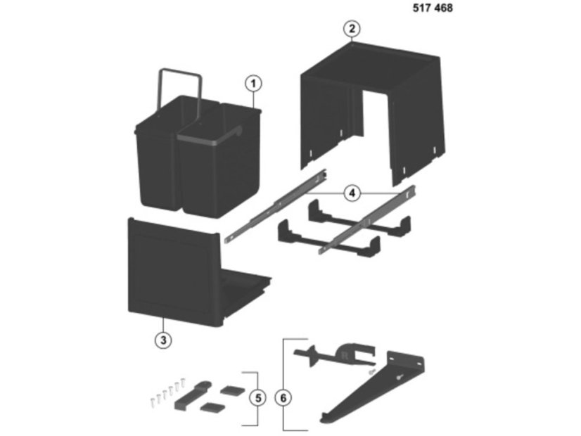 Odpadkový koš Blanco Botton Pro 45/2 Automatic balení