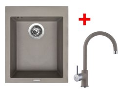 Set Sinks CUBE 410 Truffle + Vitalia GR