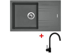 Sinks LINEA 780 Titanium + Vitalia čierná matná