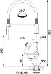 Kuchyňská baterie Franke Vital Tap Matná černá/nerez, filtrační Kuchyňská baterie Franke Vital Tap Matná černá/nerez, filtrační