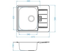 Nerezový drez Alveus LINE 60 Dekor - 1