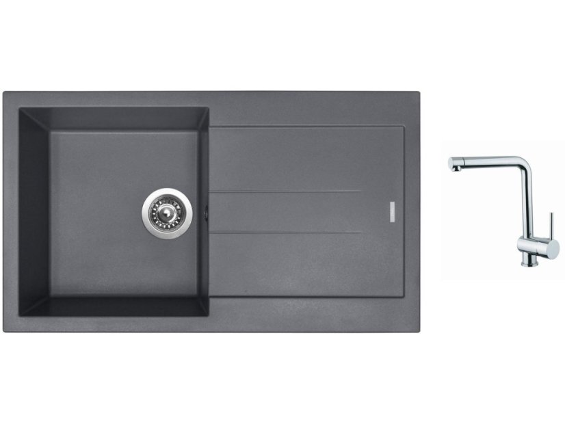 Set Sinks AMANDA 860 Titanium + baterie Sinks MIX 3 chrom