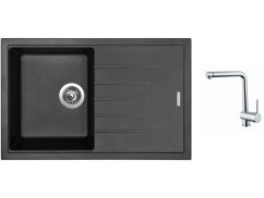Set Sinks BEST 780 Metalblack + baterie Sinks MIX 3 chrom