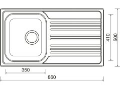 Nerezový drez Sinks STAR 860 V 0,6mm matný