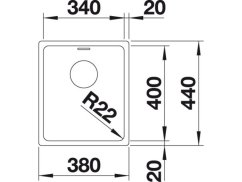 Nerezový drez Blanco Andano 340 U hedvábný lesk