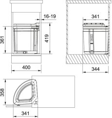 Odpadkový koš Franke Pivot