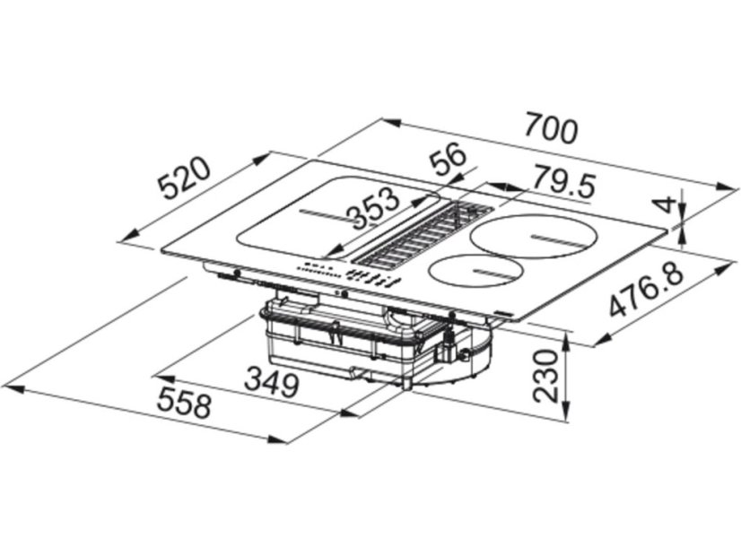 Indukční deska s odsavačem Franke FSM 709 HI