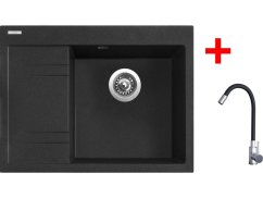 Sinks RIM 650 P Granblack + Elasta nerez/černá