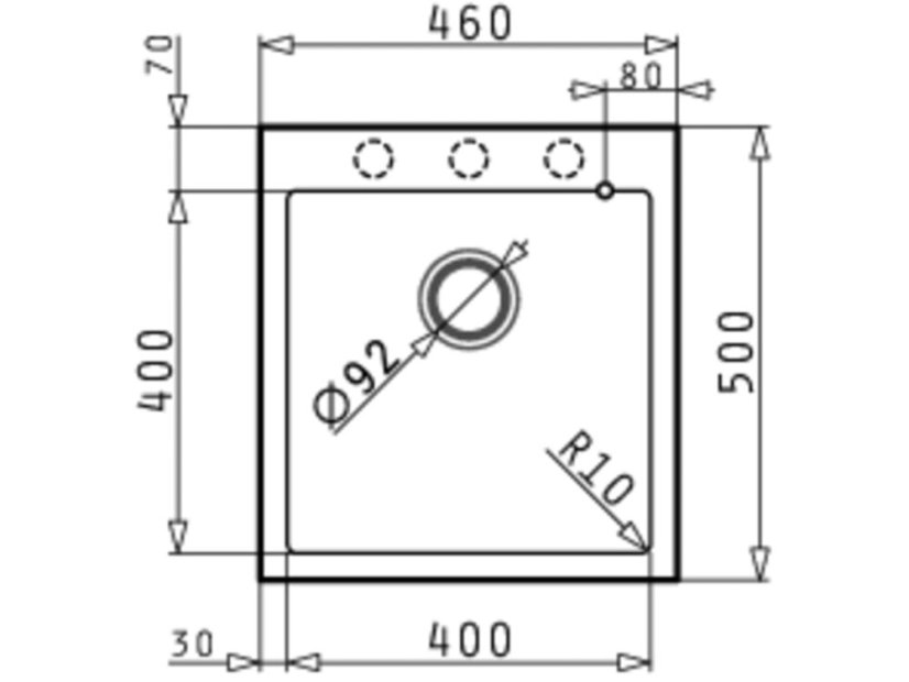 Granitový drez Pyramis Istros 46 x 50 1B Biela