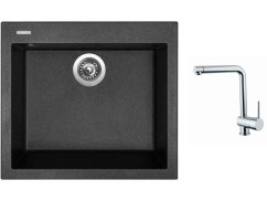 Set Sinks CUBE 560 Granblack + baterie Sinks MIX 3 chrom Set Sinks CUBE 560 Granblack + baterie Sinks MIX 3 chrom