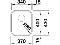 Nerezový drez Blanco Supra 340 U Nerez kartáčovaný bez tiahla