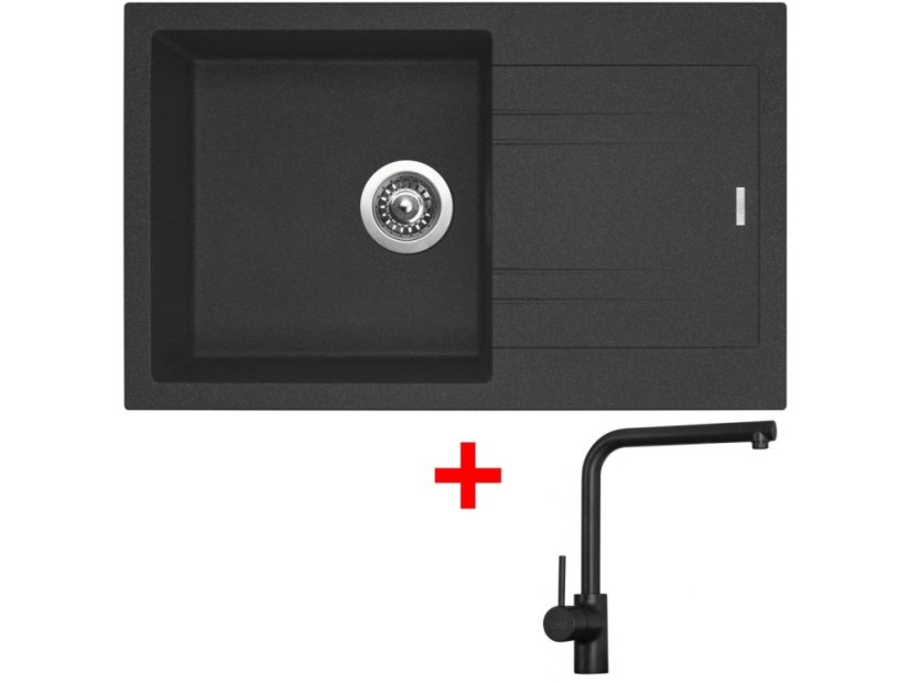 Set Sinks Linea 780 Granblack + Elka černá matná