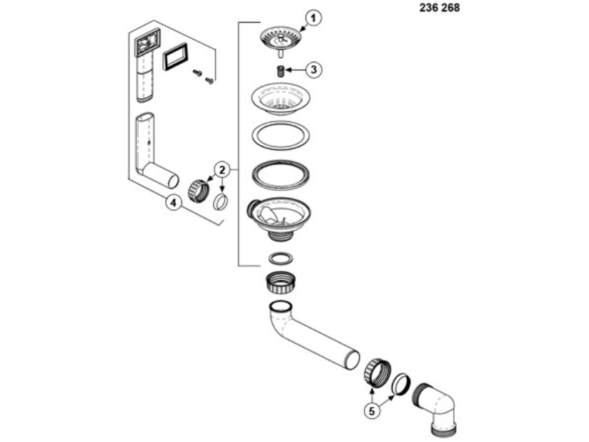 Nerezový drez Blanco DINAS 45 S Mini nerez kartáčovaný bez excentru