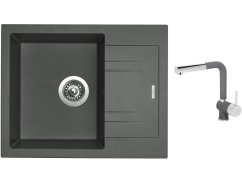 Set Sinks LINEA 600 N Titanium + batéria Sinks MIX 3 P Titanium