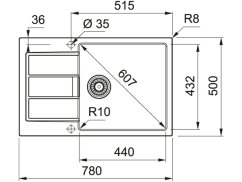 Tectonitový dřez Franke S2D 611-78 XL Bílá
