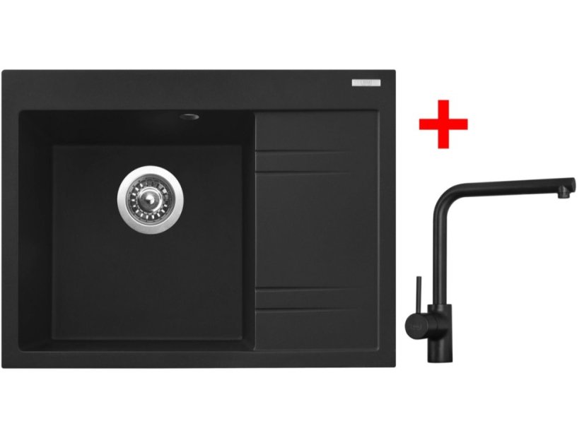 Set Sinks RIM 650 L Metalblack + Elka černá matná