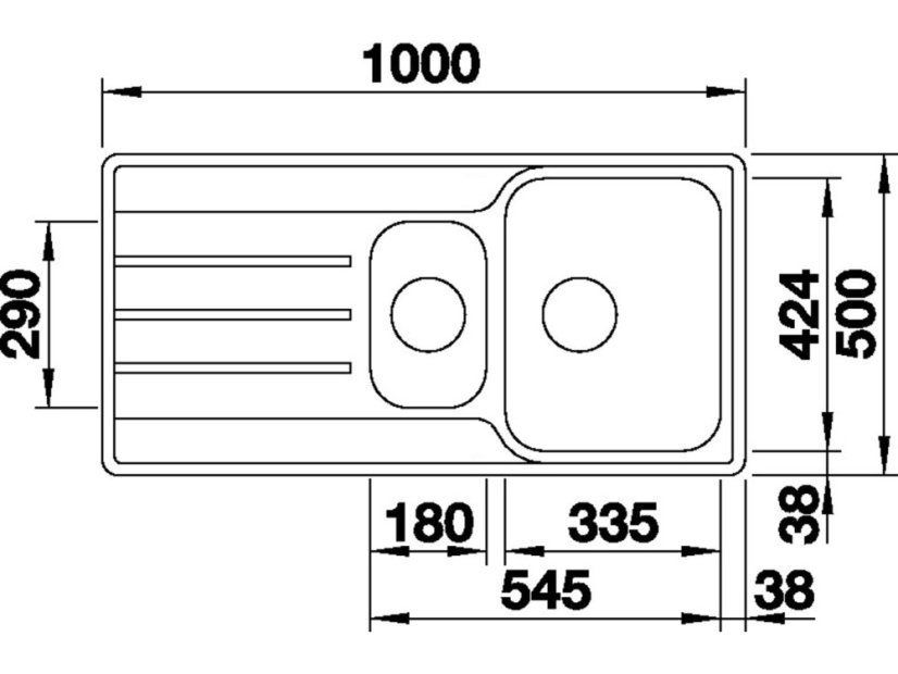 Nerezový drez Blanco LEMIS 6 S-IF nerez kartáčovaný lavy