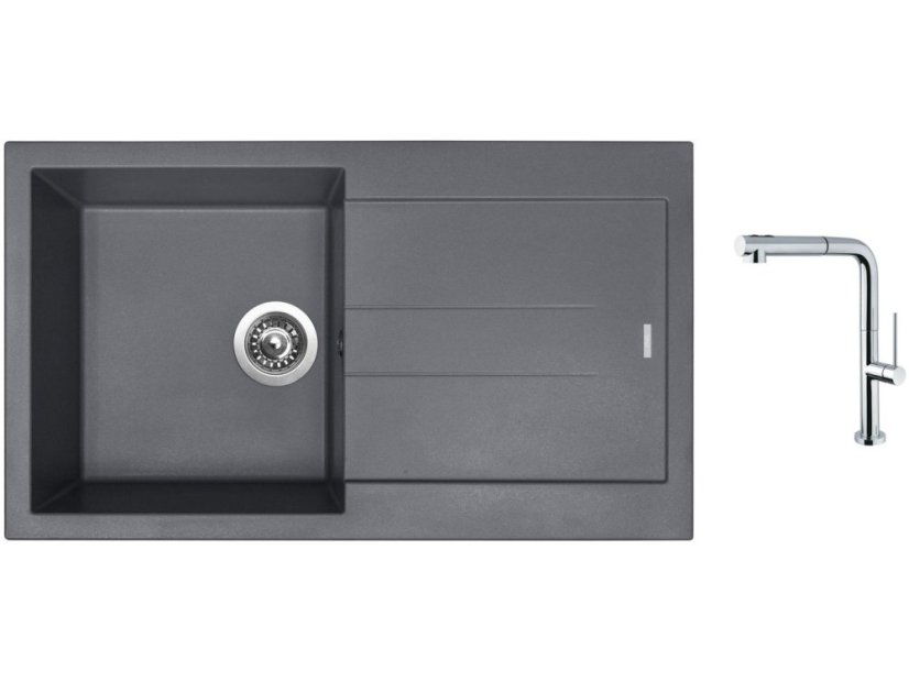 Set Sinks AMANDA 860 Titanium + baterie Sinks SLIM S2 kartáčovaná