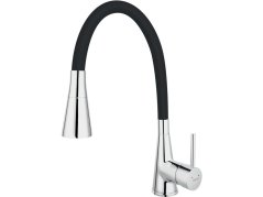 Drezová stojanková batéria s čiernym ramenom a sprškou