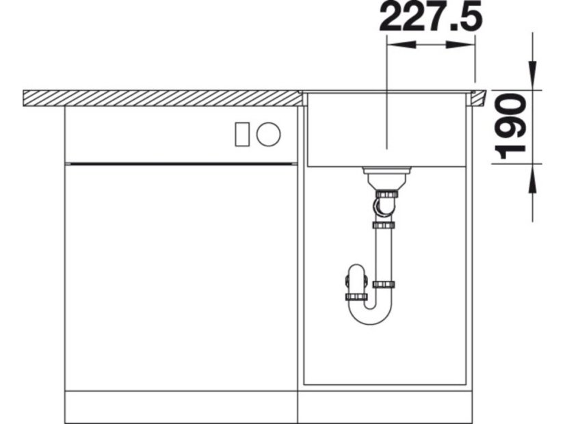 Granitový drez Blanco DALAGO 45 F biela s excentrom