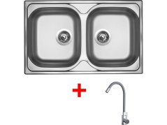 Sinks CLASSIC 800 DUO + ELASTA nerez/šedá