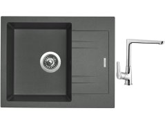 Set Sinks LINEA 600 N Titanium + baterie Sinks baterie CASPIRA chrom Set Sinks LINEA 600 N Titanium + baterie Sinks baterie CASPIRA chrom