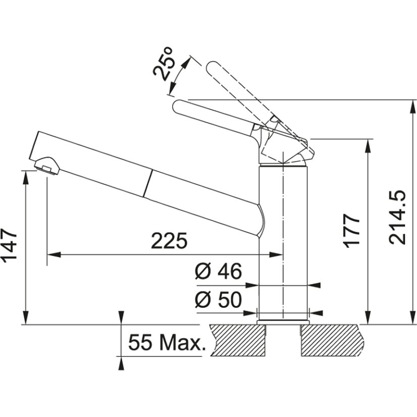 Dřezová baterie Franke FC 3055.901 Orbit Matná černá