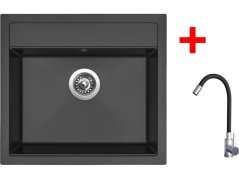 Sinks SOLO 560 Pureblack + Elasta nerez/čierná